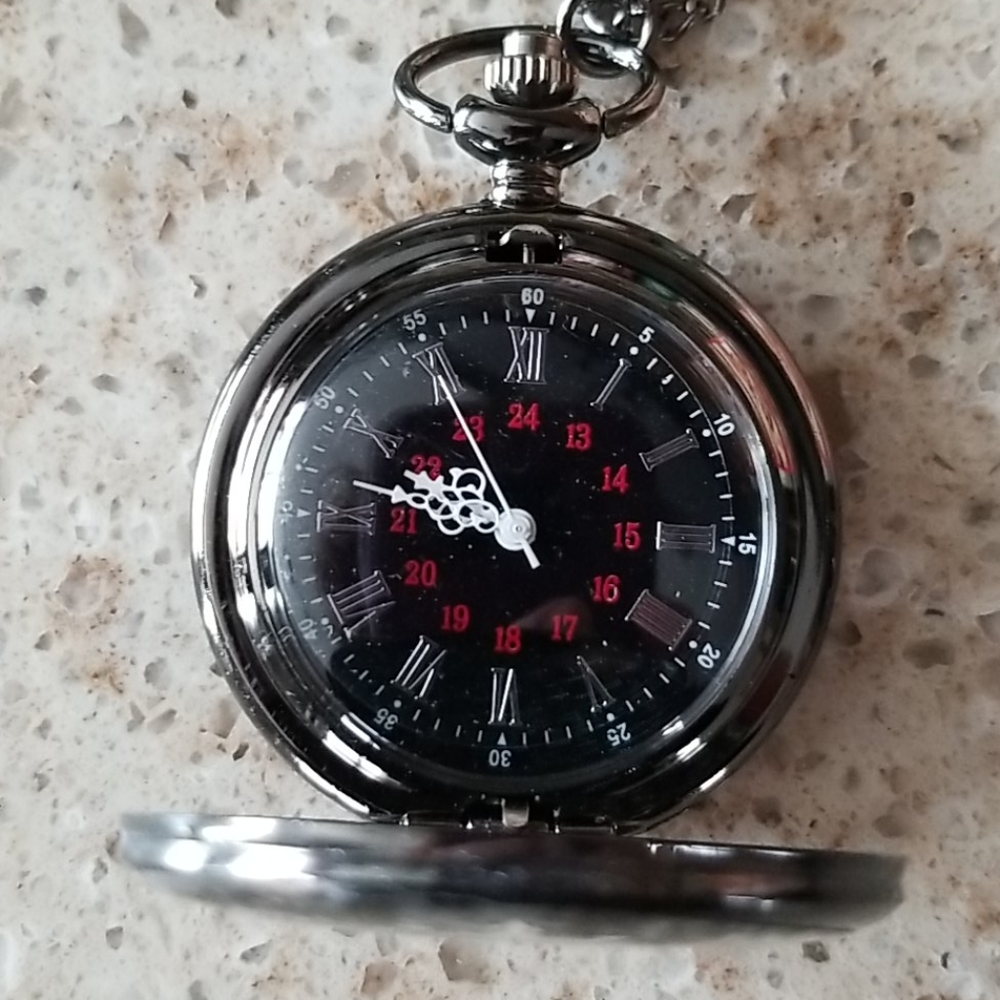 🎉HP🎉🆕️"To my son" black pocket/necklace watch - Picture 2 of 7